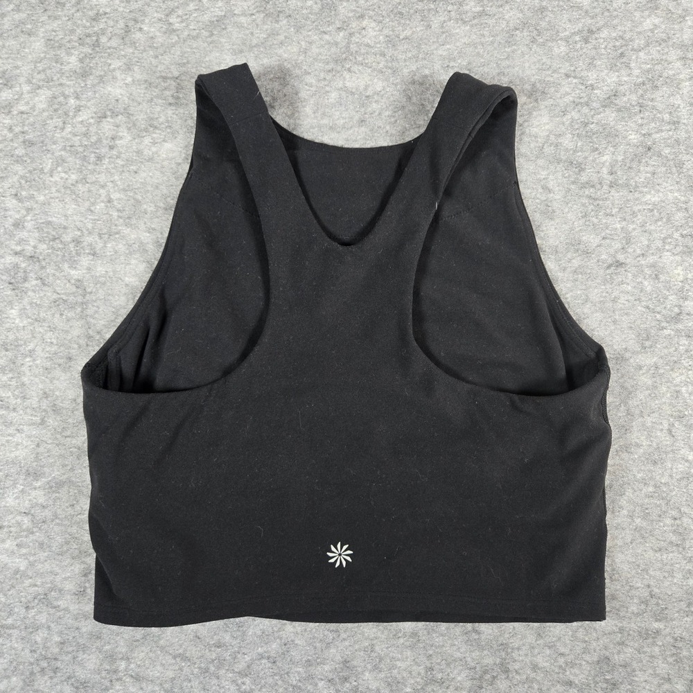 Athleta Womens Black Racerback Built-in Bra Crop‎ Tank Top XS